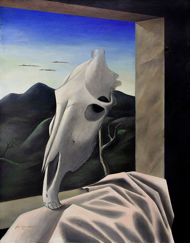 Jose Narezo (1922-1994) artwork for sale. Untitled (Sueno del Caballo/Cranium or Expressive Cranium), Painting, 1939, Denver, Colorado, Art Gallery)