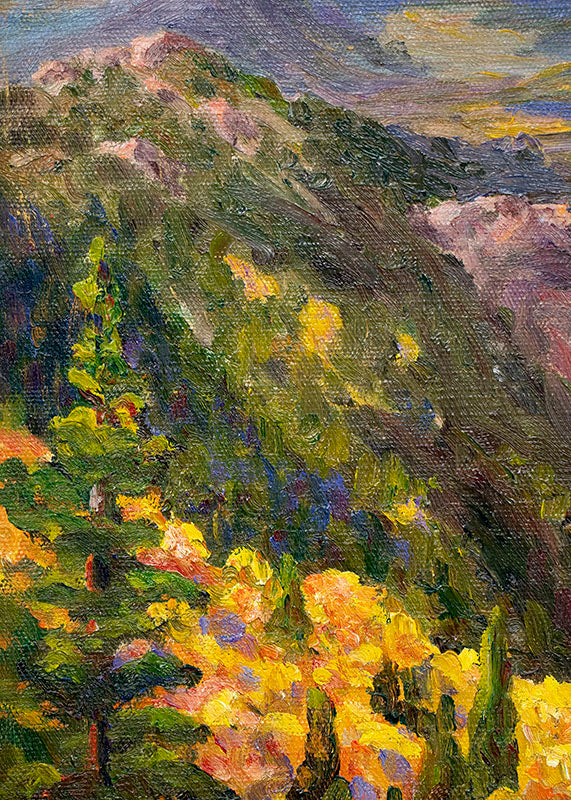 Boulder Canyon (Colorado Mountain Landscape in Autumn), Painting, circa 1930-1950