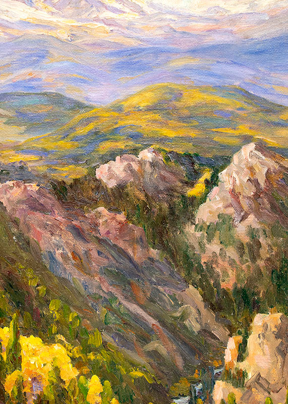 Boulder Canyon (Colorado Mountain Landscape in Autumn), Painting, circa 1930-1950