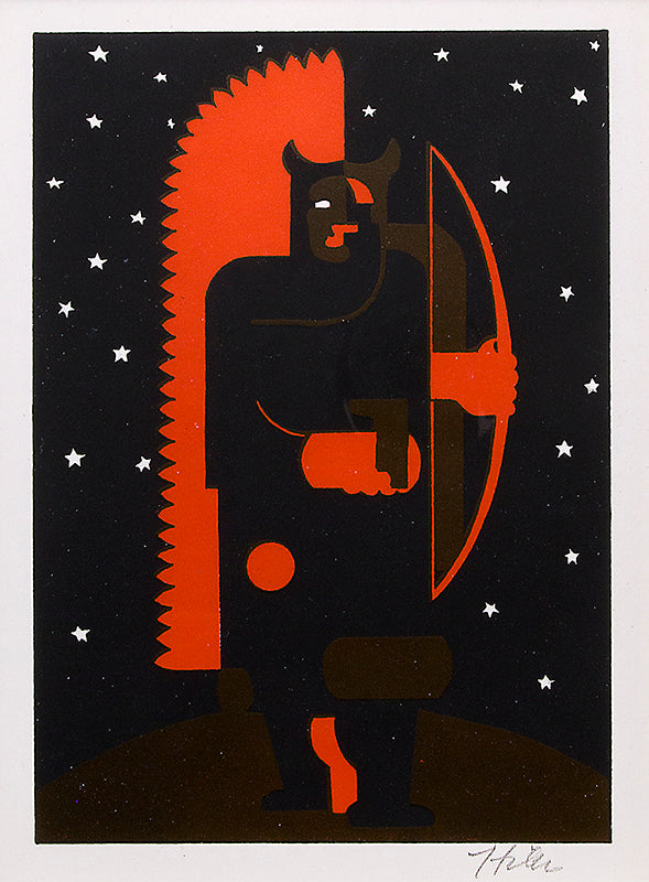 Hilaire Hiler (1898-1966) artwork for sale. Indian with Bow in Fox Costume, Print, 1934, Denver, Colorado, Art Gallery)