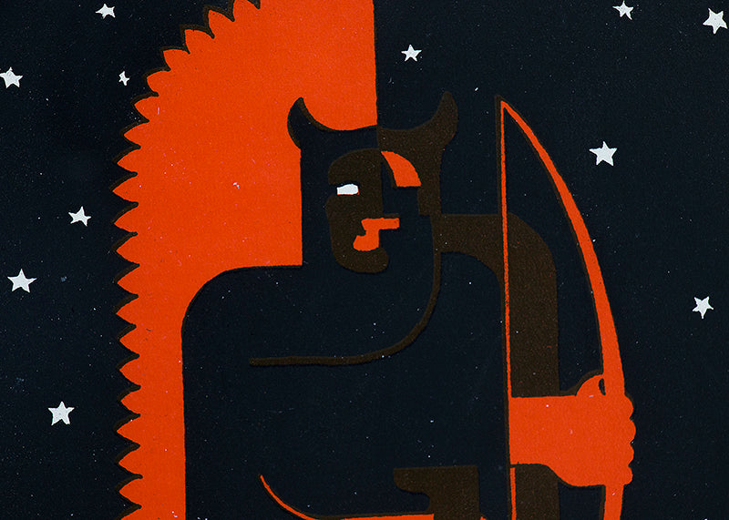 Indian with Bow in Fox Costume, Print, 1934