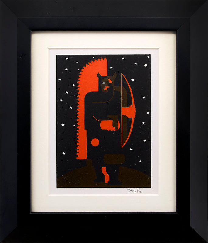 Indian with Bow in Fox Costume, Print, 1934