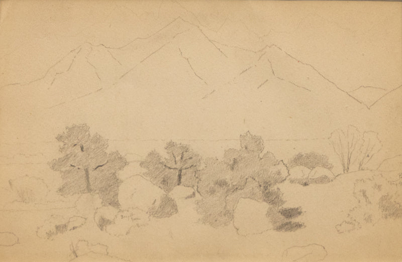 Charles Partridge Adams (1858-1942) artwork for sale. Untitled (Sketch of Mountains and Scrub), Drawing, circa 1910, Denver, Colorado, Art Gallery)