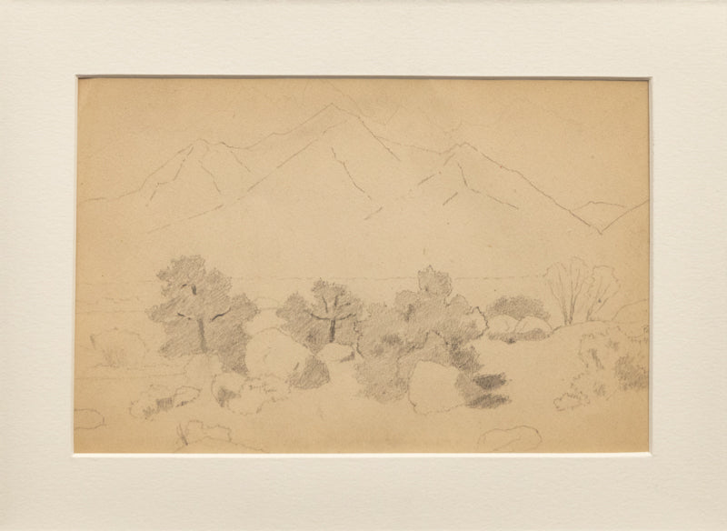 Untitled (Sketch of Mountains and Scrub), Drawing, circa 1910