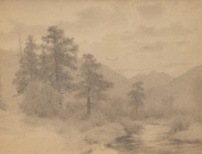 Charles Partridge Adams (1858-1942) artwork for sale. Sunset (Longs Peak Complex), Drawing, circa 1910, Denver, Colorado, Art Gallery)