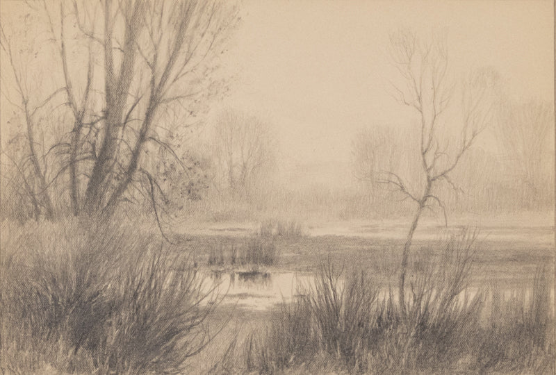 Charles Partridge Adams (1858-1942) artwork for sale. Untitled (Platte River or tributary), Drawing, circa 1910, Denver, Colorado, Art Gallery)