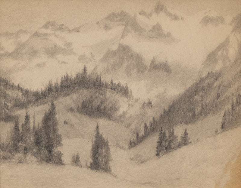 Charles Partridge Adams (1858-1942) artwork for sale. Untitled (Wetterhorn Peak, Colorado. Near Ouray), Drawing, circa 1910, Denver, Colorado, Art Gallery)