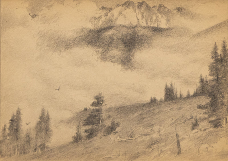 Charles Partridge Adams (1858-1942) artwork for sale. Untitled (Mountains and Clouds), Drawing, circa 1910, Denver, Colorado, Art Gallery)