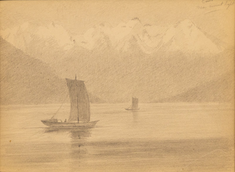 Charles Partridge Adams (1858-1942) artwork for sale. Como Near Sunset Light (Lake Como, Italy), Drawing, circa 1910, Denver, Colorado, Art Gallery)