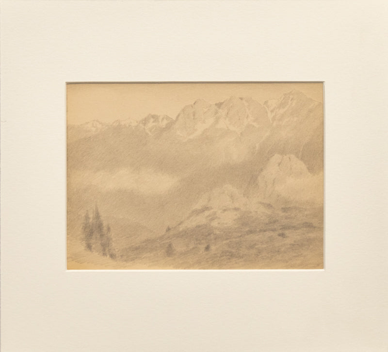 Untitled (Mountainside in the Swiss or Italian Alps), Drawing, circa 1910