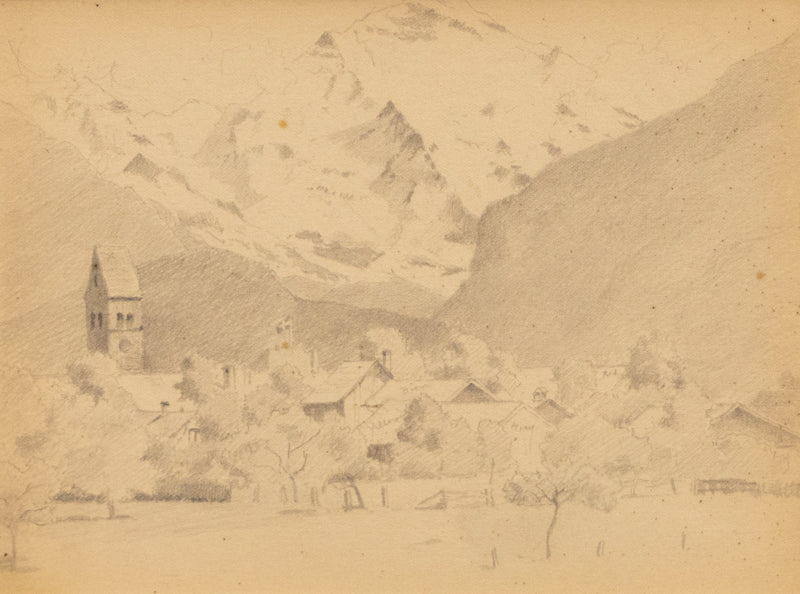Charles Partridge Adams (1858-1942) artwork for sale. Untitled (Swiss or Italian Alps), Drawing, circa 1910, Denver, Colorado, Art Gallery)