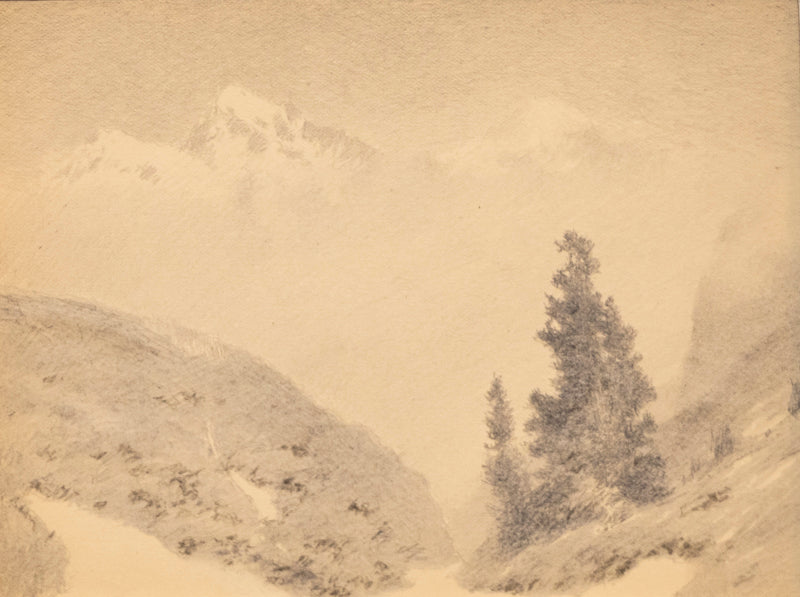 Charles Partridge Adams (1858-1942) artwork for sale. Untitled (Mountain Landscape), Drawing, circa 1910, Denver, Colorado, Art Gallery)