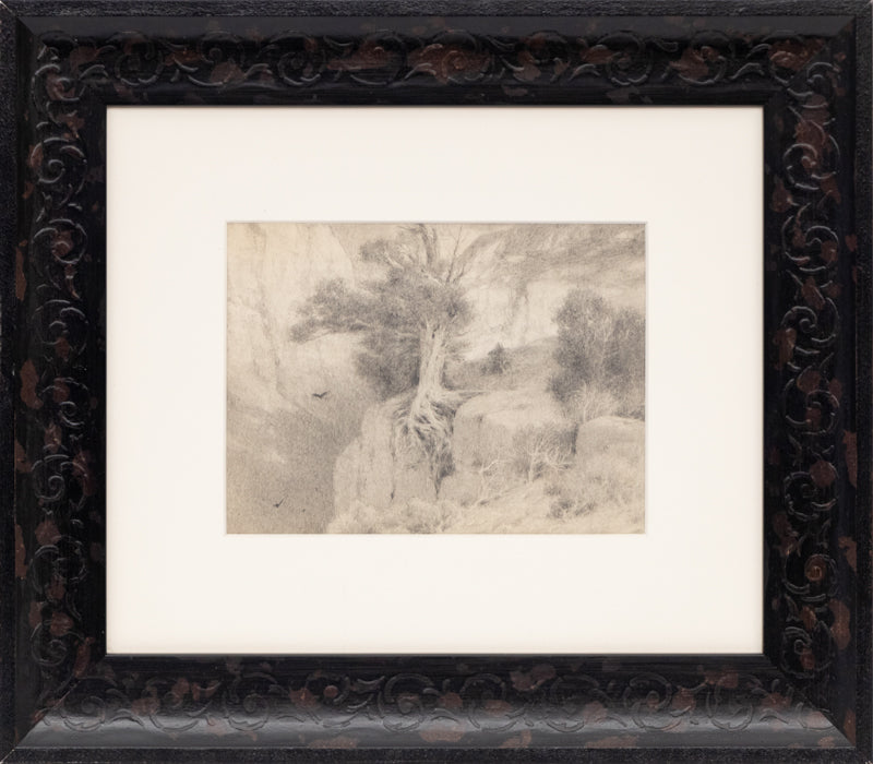 Untitled (Flying Birds, Tree Growing in Crack), Drawing, circa 1910