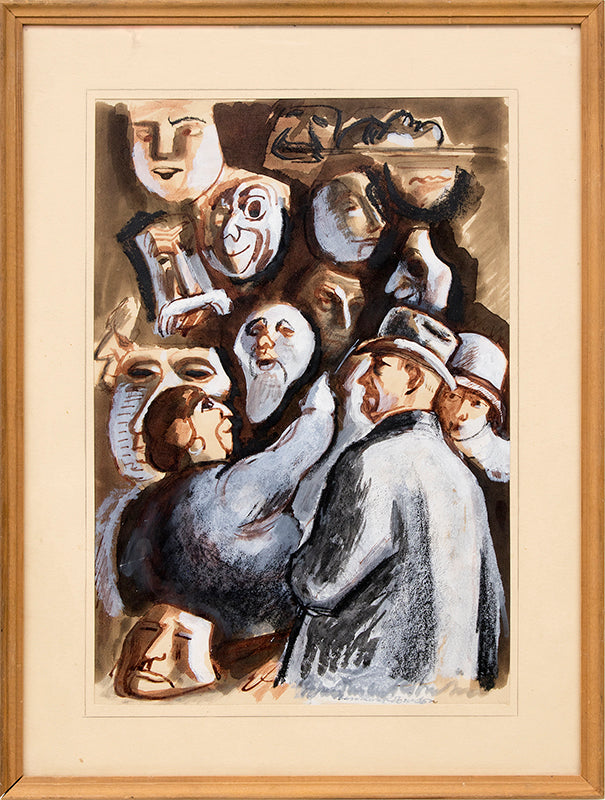 The Vendor of Masques, Painting, circa 1930
