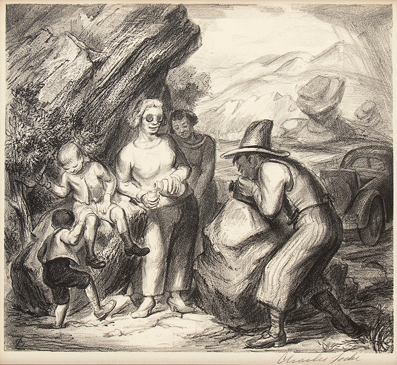 Charles Locke (1899-1983) artwork for sale. Photo Opportunity (Tourists, Garden of the Gods, Colorado Springs, Colorado); edition of 30, Print, circa 1935, Denver, Colorado, Art Gallery)
