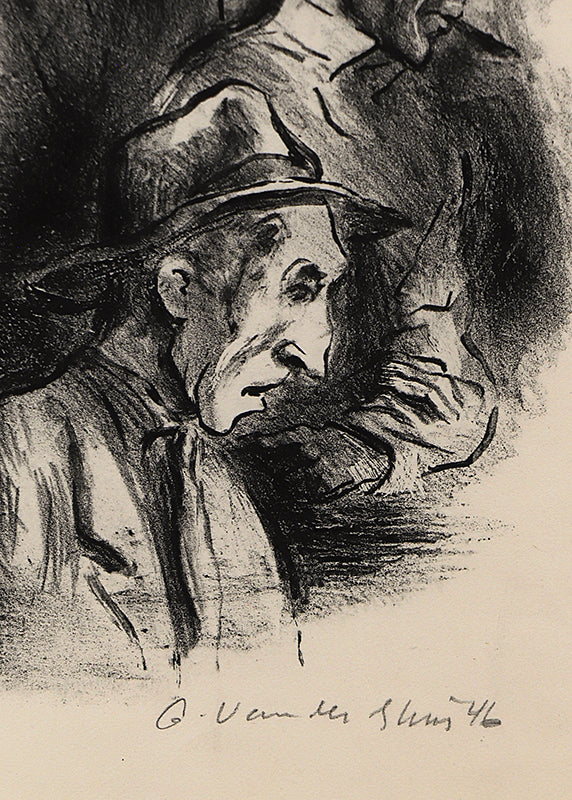 Cattle Auction (Men Observing a Livestock Auction), Print, 1946
