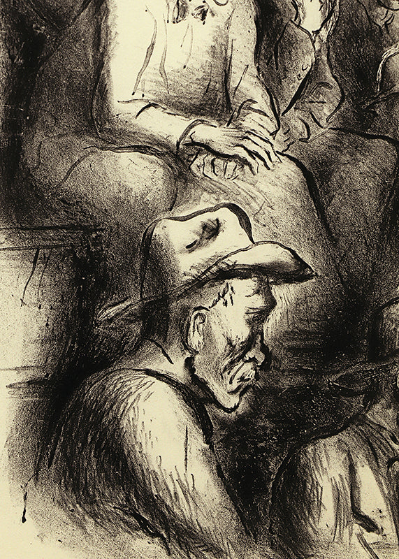 Cattle Auction (Men Observing a Livestock Auction), Print, 1946