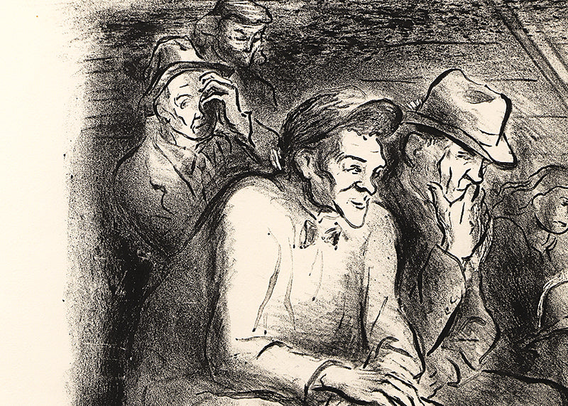 Cattle Auction (Men Observing a Livestock Auction), Print, 1946