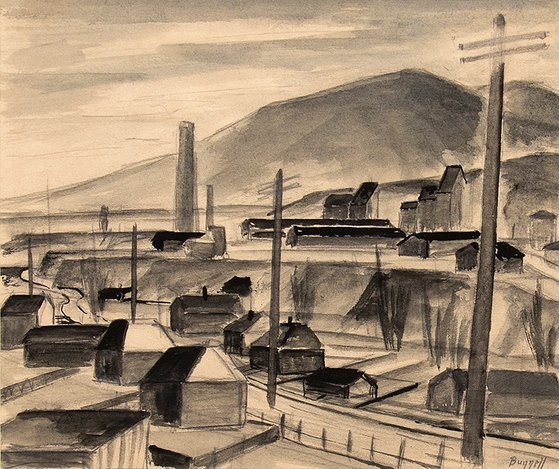 Charles Bunnell (1897-1968) artwork for sale. Untitled (Golden Cycle Mill, Colorado Springs, Colorado), Painting, circa 1940, Denver, Colorado, Art Gallery)