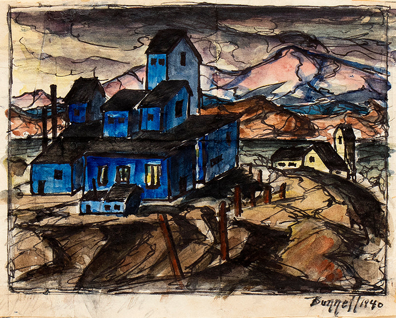 Charles Bunnell (1897-1968) artwork for sale. Untitled (Cripple Creek or Victor mine, Colorado), Painting, 1940, Denver, Colorado, Art Gallery)