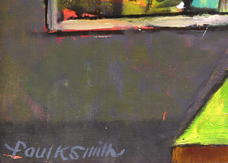 Untitled (Still Life with Zinnia and Abstract Paintings), Painting