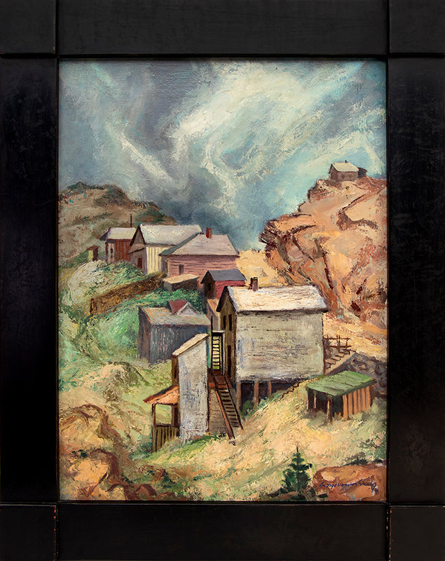 Storm Over Victor (Colorado Mountain Town), Painting, 1946
