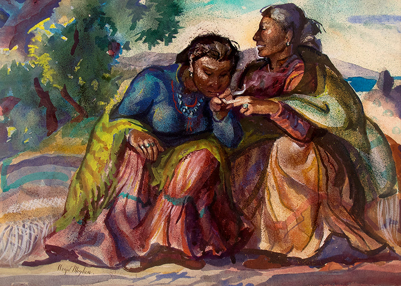 Lloyd Moylan (1893-1963) artwork for sale. Untitled (Two Women), Painting, Denver, Colorado, Art Gallery)