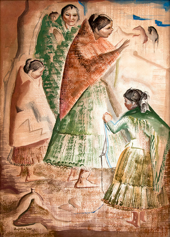 Lloyd Moylan (1893-1963) artwork for sale. Untitled (Navajo Family), Painting, Denver, Colorado, Art Gallery)