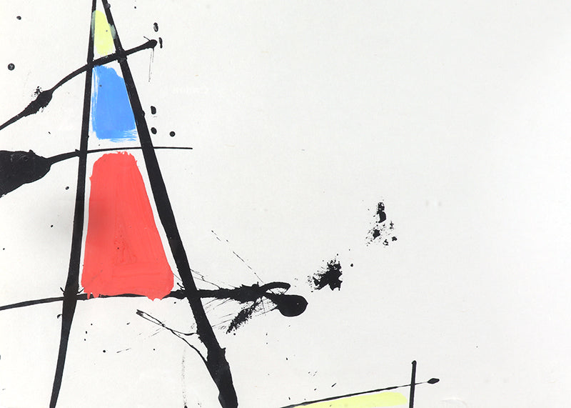 Untitled (Abstract in White, Black, Red, Blue, and Yellow), Painting, circa 1970