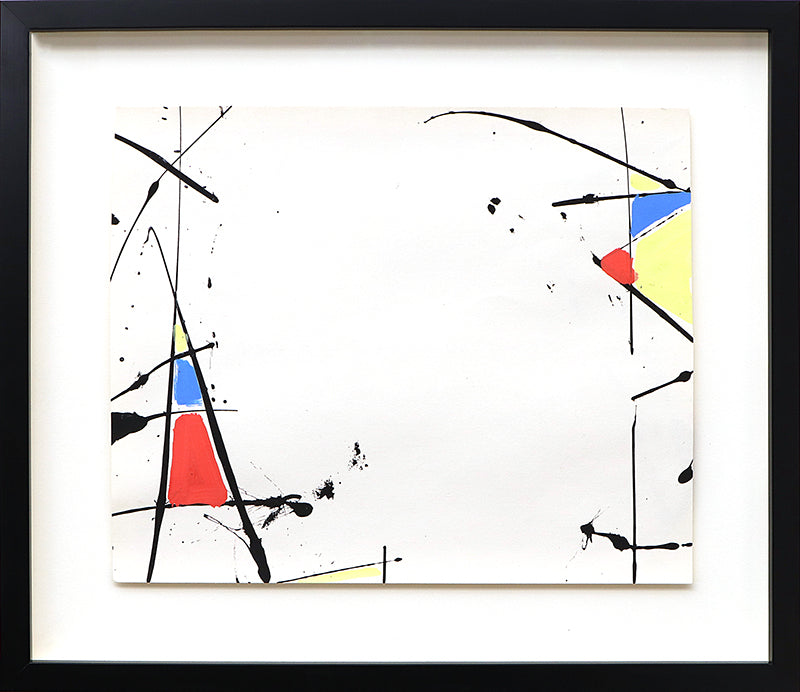 Untitled (Abstract in White, Black, Red, Blue, and Yellow), Painting, circa 1970