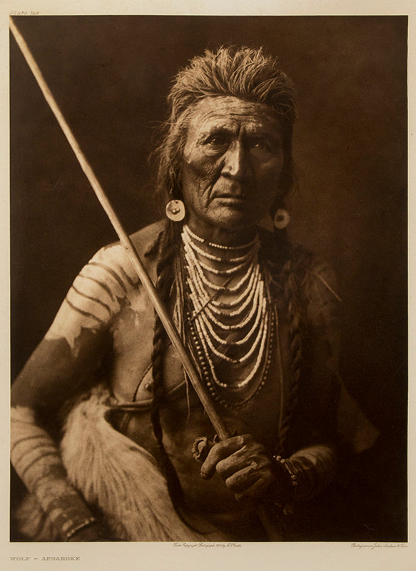 Edward Curtis (1868-1952) artwork for sale. Wolf- Apsaroke, Portfolio #4, Plate #142, Photogravure, 1908, Denver, Colorado, Art Gallery)