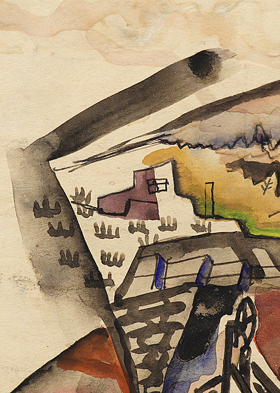 Untitled (Abstract Mining Town), Painting, circa 1935