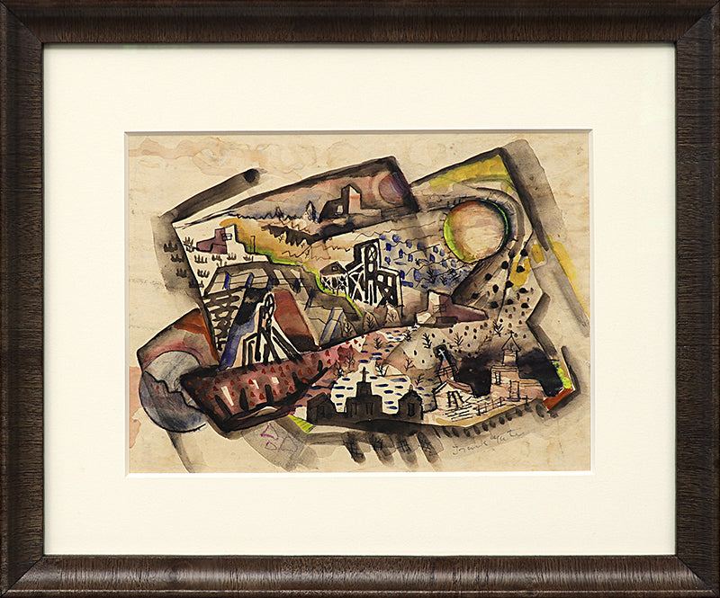 Untitled (Abstract Mining Town), Painting, circa 1935