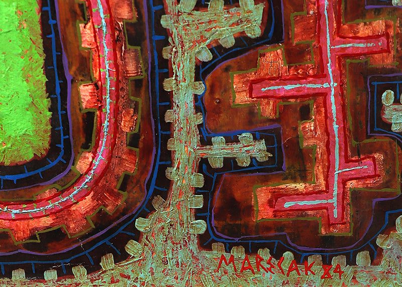 The Garden (Abstract in Red, Orange, Blue, and Green), Painting, 1965