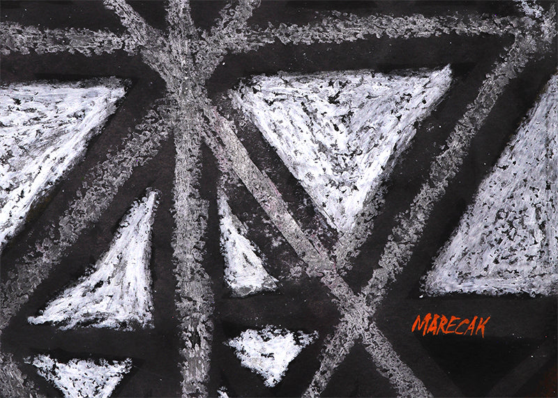 X Marks the Spot (Abstract in Black, Gray, and White), Painting, 1960