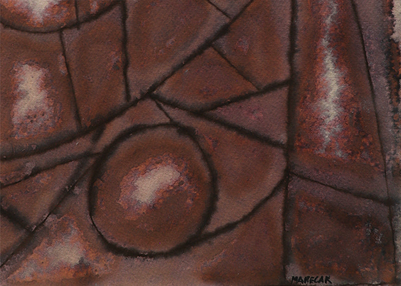 The Chicken (Abstract in Brown, Black, and Cream), Drawing, 1940