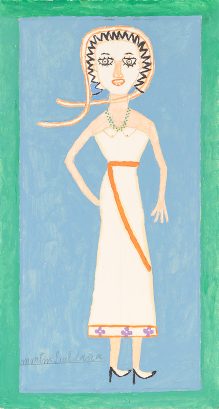 Martin Saldana (1874-1965) artwork for sale. Woman and Green Necklace (Silhouette of a Woman), Painting, 1953-1965, Denver, Colorado, Art Gallery)