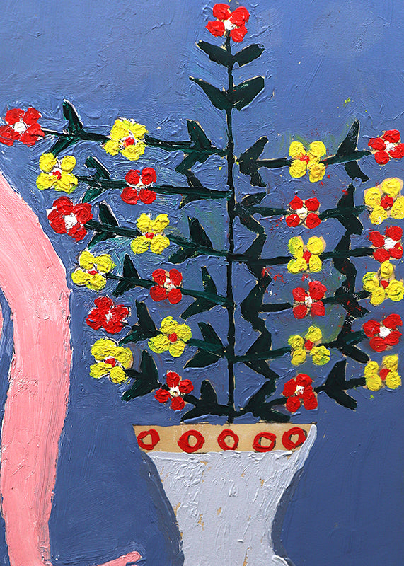 Small Nude (Semi-Nude Woman with Flowers and Birds), Painting, 1953-1965