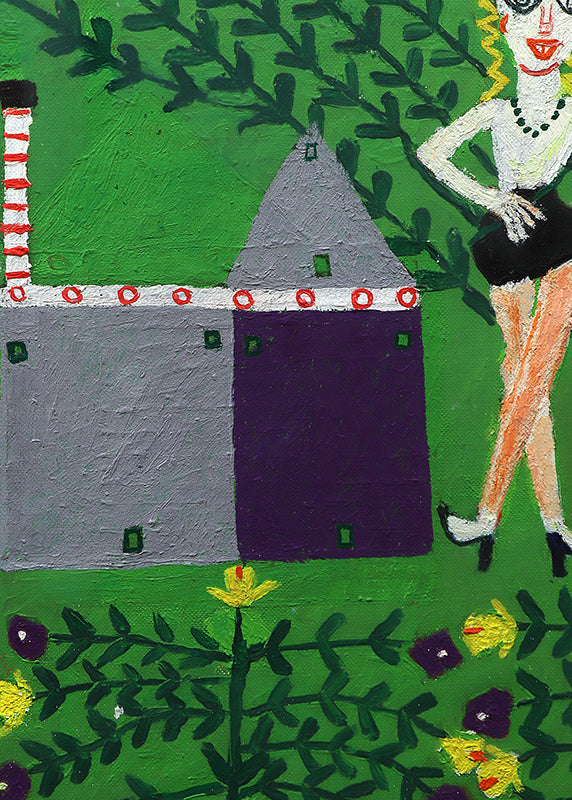 Seated Girl and Hummingbird (Woman with Birds and Flowers), Painting, 1953-1965