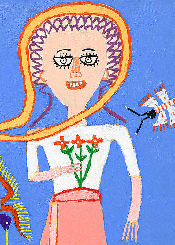 Lovely Gal (Woman with Birds and Butterflies), Painting, 1953-1965