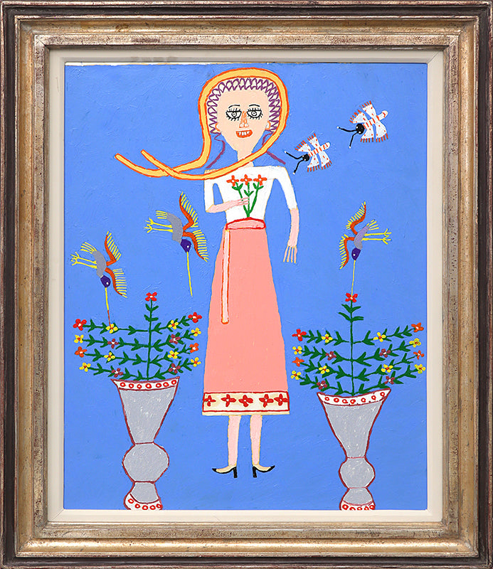 Lovely Gal (Woman with Birds and Butterflies), Painting, 1953-1965