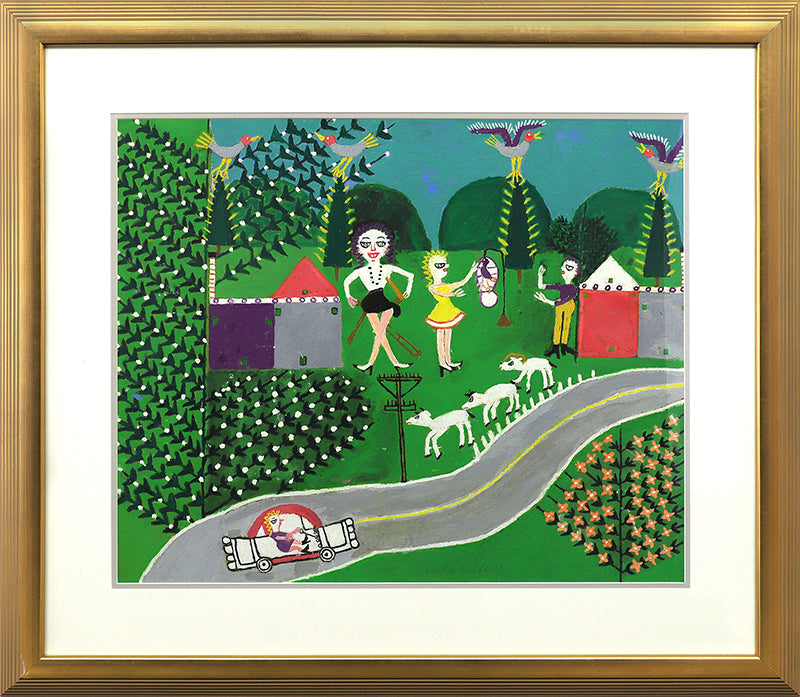 Girl with Sheep and Car (Women with Houses, Sheep, and Car), Painting, 1953-1965