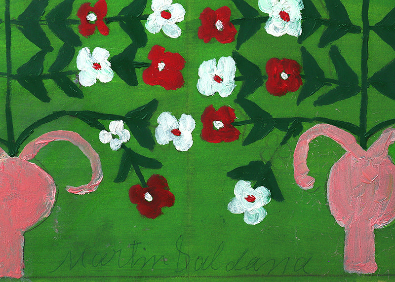 Girl on a Swing (Composition with People, Flowers, and Birds), Painting, 1953-1965