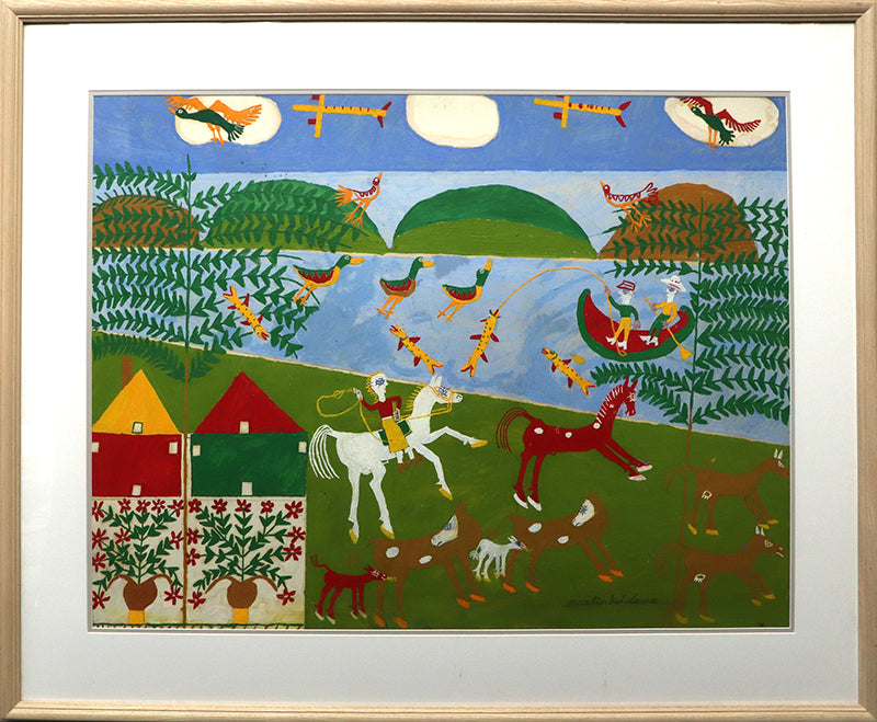 The Red Horse (Composition with Horses, People, and Birds), Painting, 1953-1965