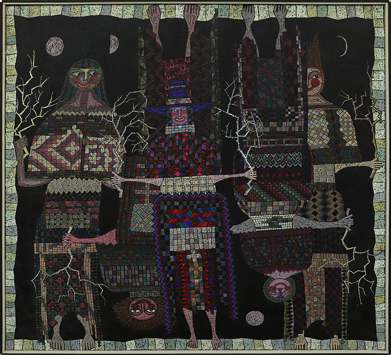 Winter Witches in an Upside World Interfering with Each Other, Painting, 1990