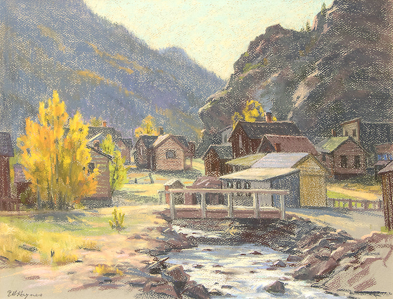 Elsie Haynes (1881-1963) artwork for sale. Silver Plume, Colorado (Landscape of Town and Stream), Drawing, circa 1930-1950, Denver, Colorado, Art Gallery)