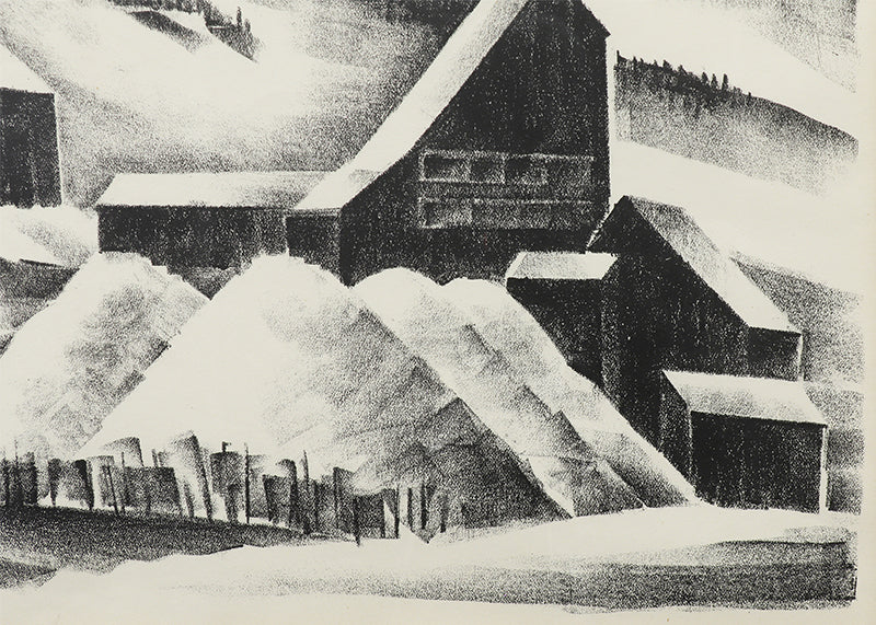 Mine Near Continental Divide (Mine with Mountains), Print, 1933