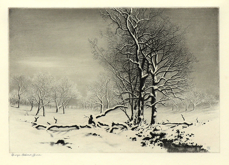 George Elbert Burr (1859-1939) artwork for sale. Winter No. 2 (Winter Landscape with Trees), Print, circa 1920, Denver, Colorado, Art Gallery)