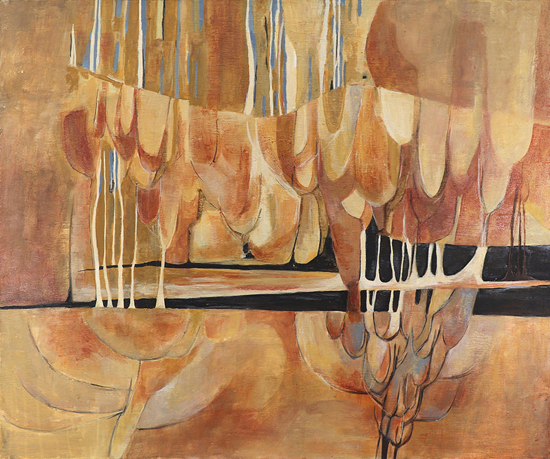 Henriette "Yetti" Stolz artwork for sale. Untitled (Abstract Landscape with Ochre and Orange), Painting, Denver, Colorado, Art Gallery)