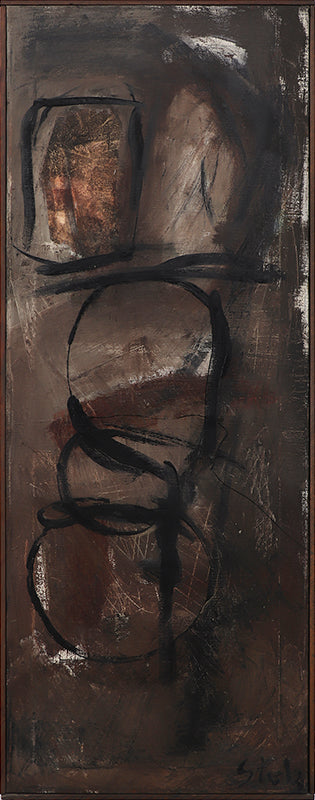 Untitled (Abstract Figurative with Brown, White and Black), , 1956